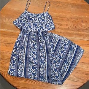 Blue/White Floral Maxi Dress